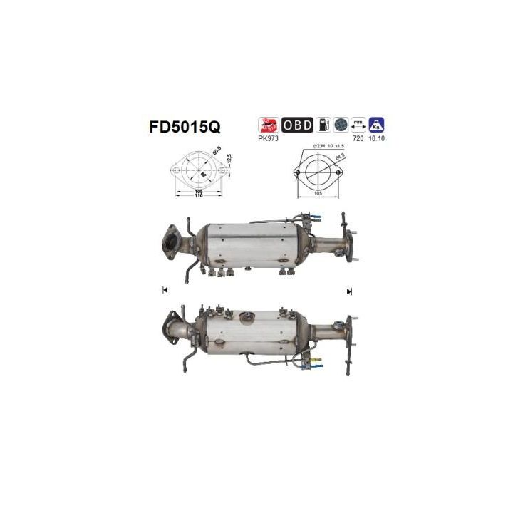 Suodžių / kietųjų dalelių filtras, išmetimo sistema AS FD5015Q