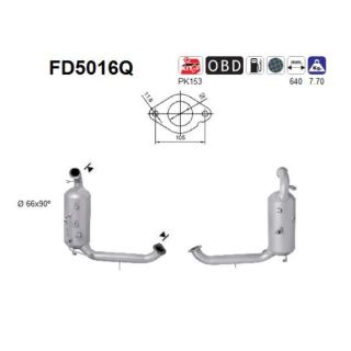Suodžių / kietųjų dalelių filtras, išmetimo sistema AS FD5016Q