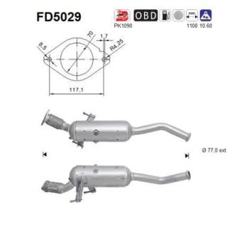 Suodžių / kietųjų dalelių filtras, išmetimo sistema AS FD5029