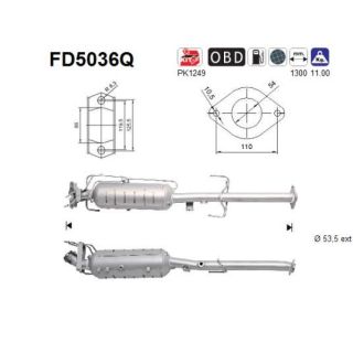 Suodžių / kietųjų dalelių filtras, išmetimo sistema AS FD5036Q