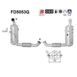 Suodžių / kietųjų dalelių filtras, išmetimo sistema AS FD5053Q
