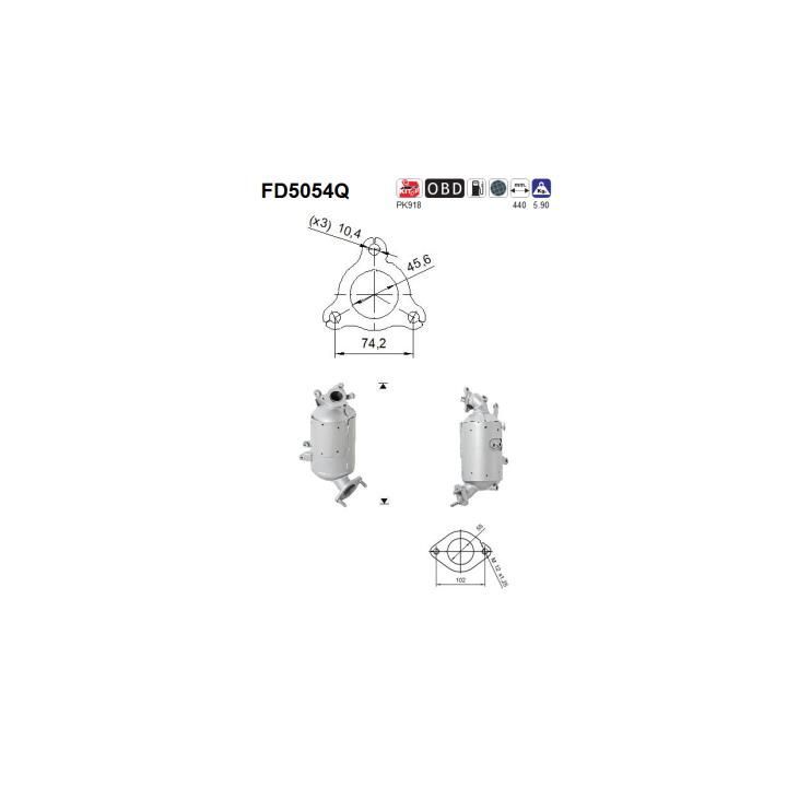 Suodžių / kietųjų dalelių filtras, išmetimo sistema AS FD5054Q