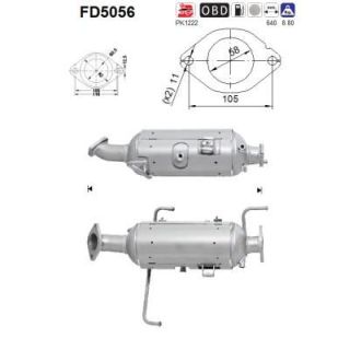 Suodžių / kietųjų dalelių filtras, išmetimo sistema AS FD5056