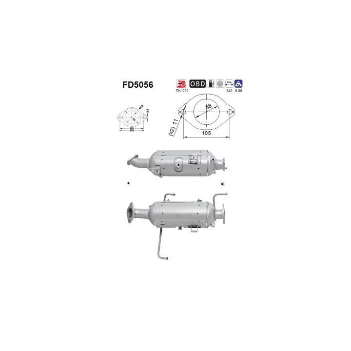 Suodžių / kietųjų dalelių filtras, išmetimo sistema AS FD5056