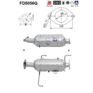 Suodžių / kietųjų dalelių filtras, išmetimo sistema AS FD5056Q