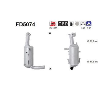 Suodžių / kietųjų dalelių filtras, išmetimo sistema AS FD5074