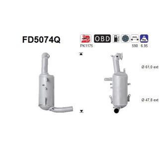 Suodžių / kietųjų dalelių filtras, išmetimo sistema AS FD5074Q