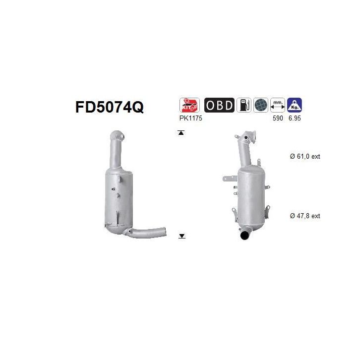 Suodžių / kietųjų dalelių filtras, išmetimo sistema AS FD5074Q