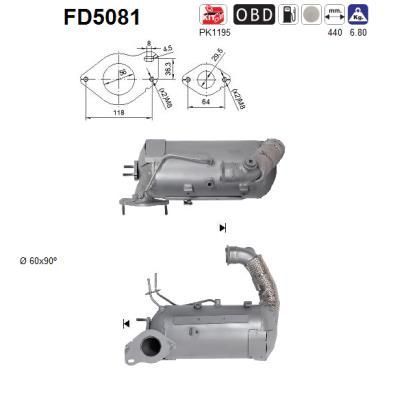 Suodžių / kietųjų dalelių filtras, išmetimo sistema AS FD5081