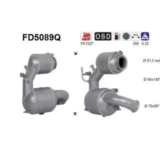 Suodžių / kietųjų dalelių filtras, išmetimo sistema AS FD5089Q