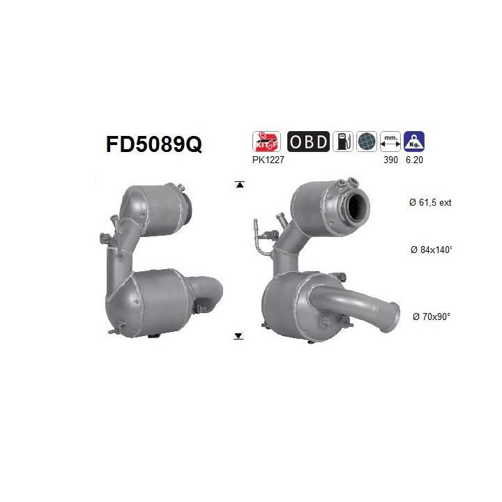 Suodžių / kietųjų dalelių filtras, išmetimo sistema AS FD5089Q