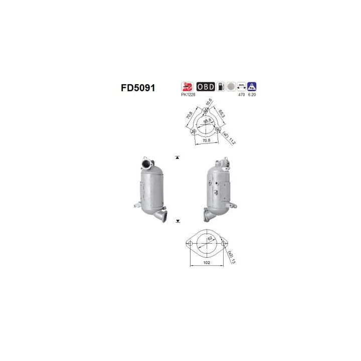 Suodžių / kietųjų dalelių filtras, išmetimo sistema AS FD5091