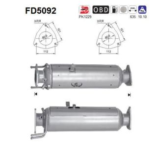 Suodžių / kietųjų dalelių filtras, išmetimo sistema AS FD5092
