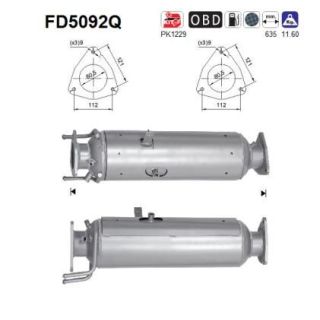 Suodžių / kietųjų dalelių filtras, išmetimo sistema AS FD5092Q