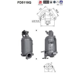 Suodžių / kietųjų dalelių filtras, išmetimo sistema AS FD5118Q