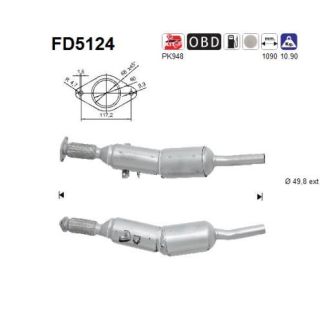 Suodžių / kietųjų dalelių filtras, išmetimo sistema AS FD5124