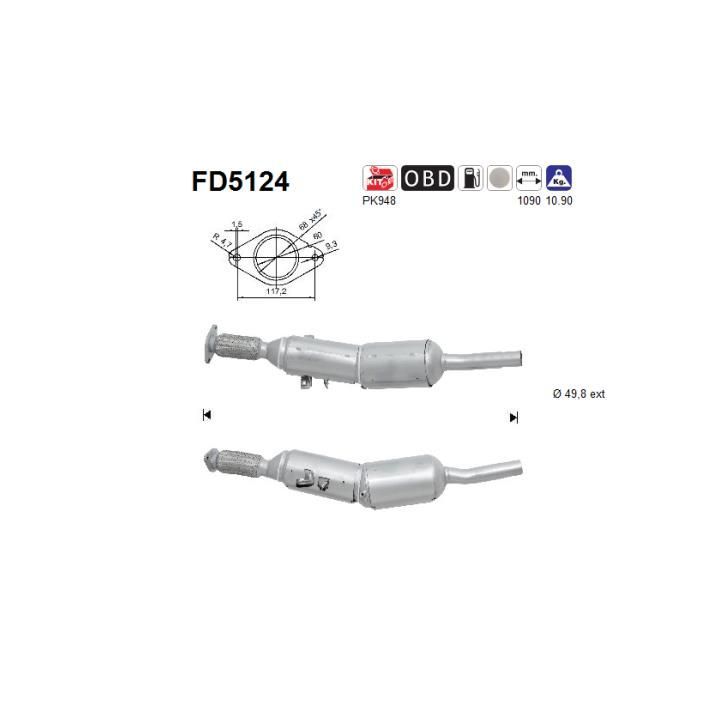 Suodžių / kietųjų dalelių filtras, išmetimo sistema AS FD5124