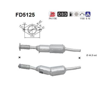 Suodžių / kietųjų dalelių filtras, išmetimo sistema AS FD5125