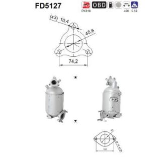 Suodžių / kietųjų dalelių filtras, išmetimo sistema AS FD5127