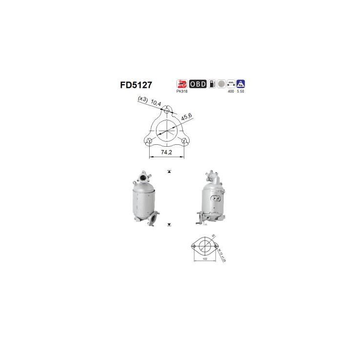 Suodžių / kietųjų dalelių filtras, išmetimo sistema AS FD5127