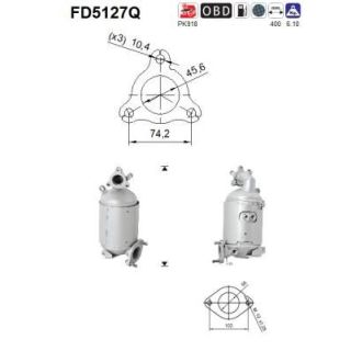 Suodžių / kietųjų dalelių filtras, išmetimo sistema AS FD5127Q