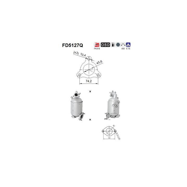 Suodžių / kietųjų dalelių filtras, išmetimo sistema AS FD5127Q