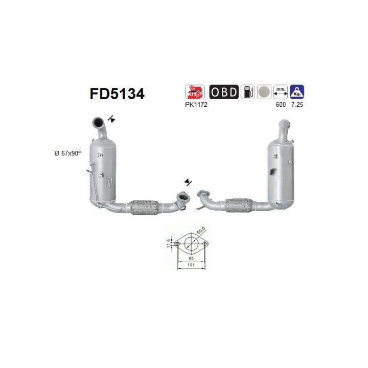Suodžių / kietųjų dalelių filtras, išmetimo sistema AS FD5134
