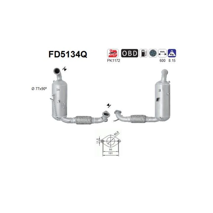 Suodžių / kietųjų dalelių filtras, išmetimo sistema AS FD5134Q