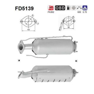 Suodžių / kietųjų dalelių filtras, išmetimo sistema AS FD5139