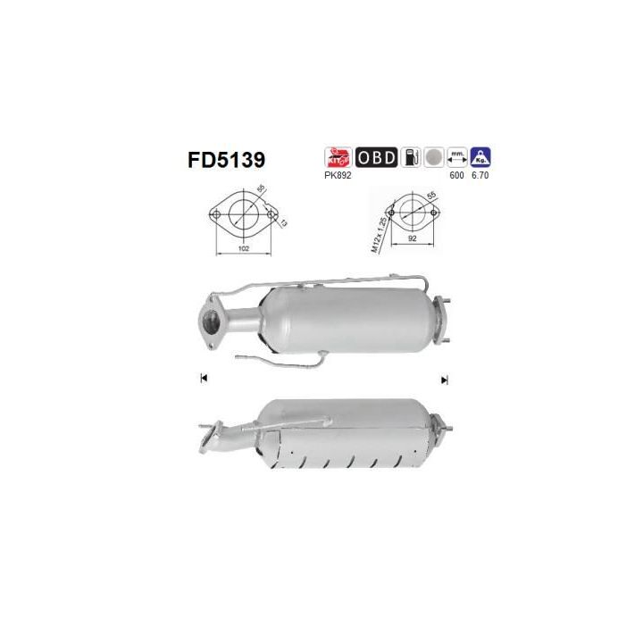 Suodžių / kietųjų dalelių filtras, išmetimo sistema AS FD5139
