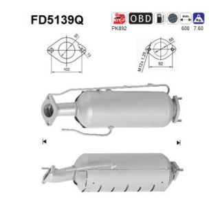 Suodžių / kietųjų dalelių filtras, išmetimo sistema AS FD5139Q