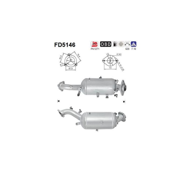 Suodžių / kietųjų dalelių filtras, išmetimo sistema AS FD5146