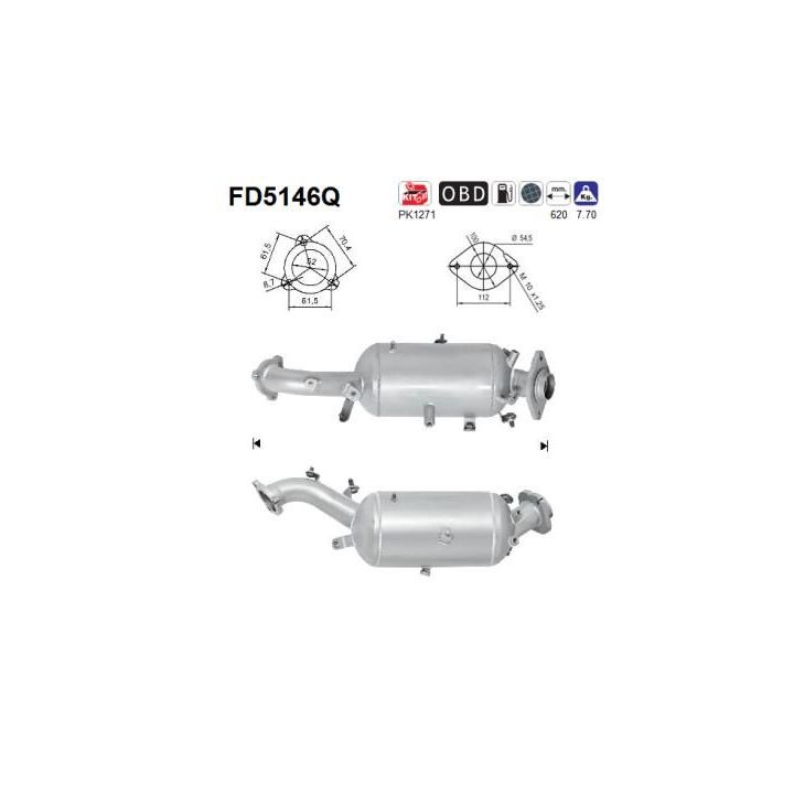 Suodžių / kietųjų dalelių filtras, išmetimo sistema AS FD5146Q