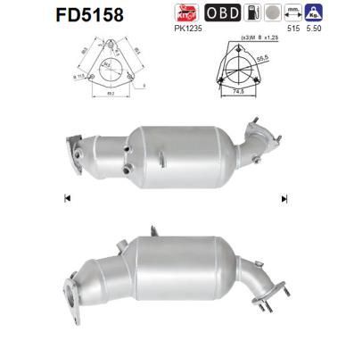 Suodžių / kietųjų dalelių filtras, išmetimo sistema AS FD5158