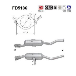 Suodžių / kietųjų dalelių filtras, išmetimo sistema AS FD5186
