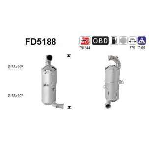 Suodžių / kietųjų dalelių filtras, išmetimo sistema AS FD5188