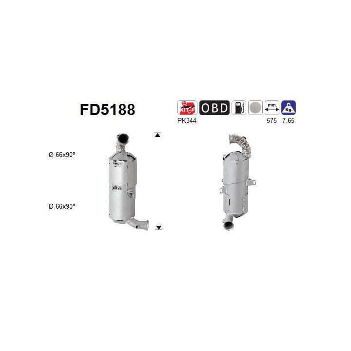 Suodžių / kietųjų dalelių filtras, išmetimo sistema AS FD5188