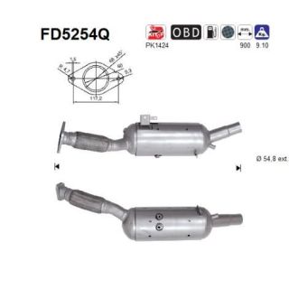 Suodžių / kietųjų dalelių filtras, išmetimo sistema AS FD5254Q