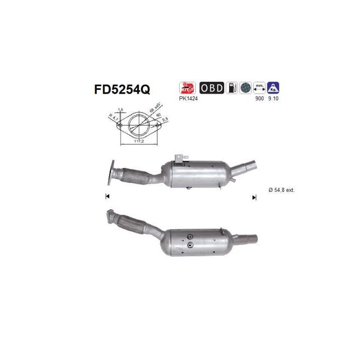 Suodžių / kietųjų dalelių filtras, išmetimo sistema AS FD5254Q