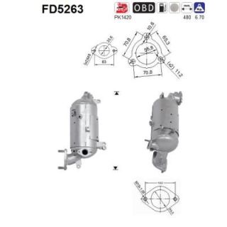 Suodžių / kietųjų dalelių filtras, išmetimo sistema AS FD5263