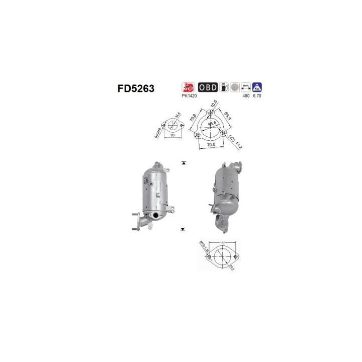 Suodžių / kietųjų dalelių filtras, išmetimo sistema AS FD5263