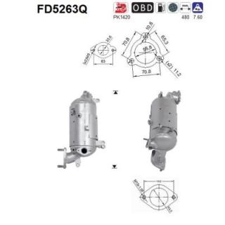 Suodžių / kietųjų dalelių filtras, išmetimo sistema AS FD5263Q