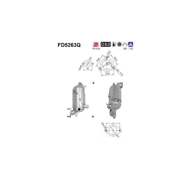 Suodžių / kietųjų dalelių filtras, išmetimo sistema AS FD5263Q