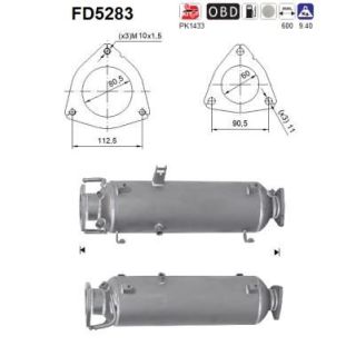 Suodžių / kietųjų dalelių filtras, išmetimo sistema AS FD5283