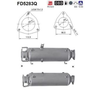 Suodžių / kietųjų dalelių filtras, išmetimo sistema AS FD5283Q