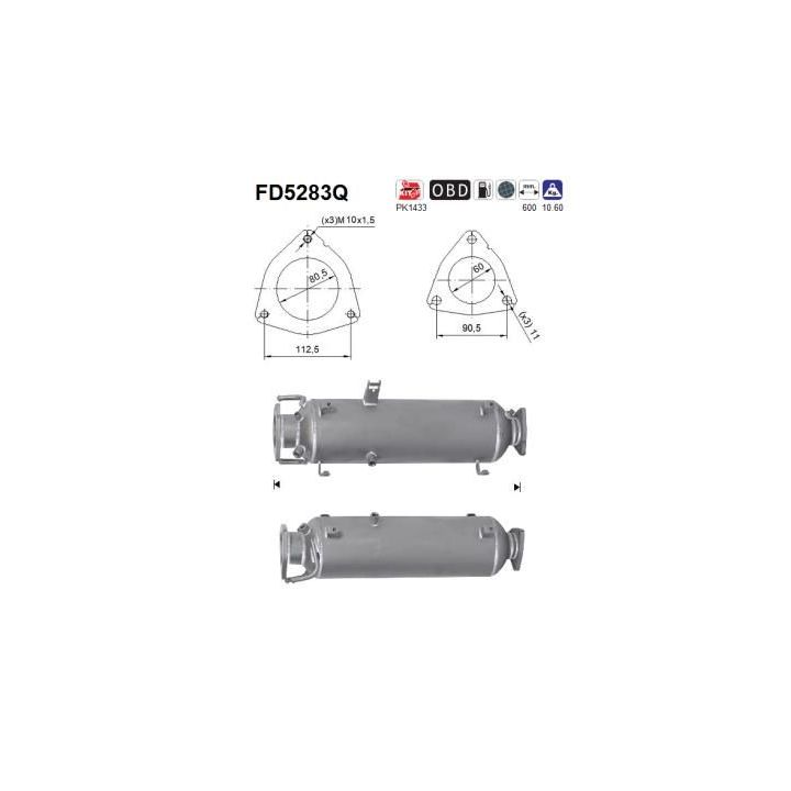 Suodžių / kietųjų dalelių filtras, išmetimo sistema AS FD5283Q