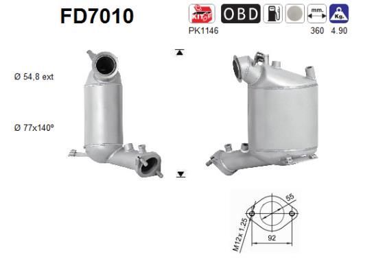 Suodžių / kietųjų dalelių filtras, išmetimo sistema AS FD7010