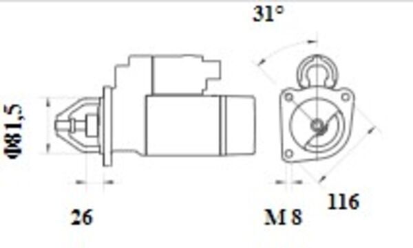 Starteris MAHLE MS 1086