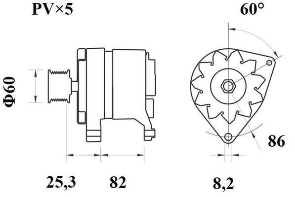 Kintamosios srovės generatorius MAHLE MG 101