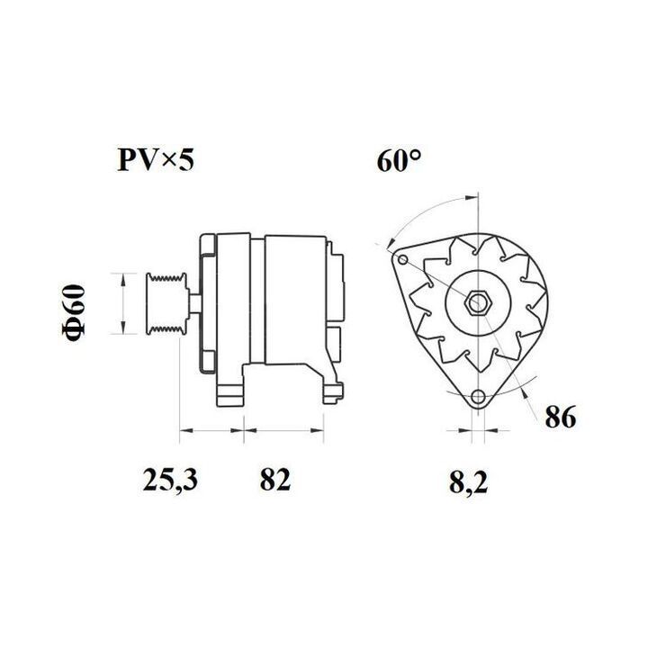 Kintamosios srovės generatorius MAHLE MG 102
